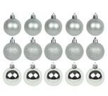 Bola De Natal Mista Fosca Lisa Glitter Prata Com 15 Peças 4cm De Ø - KOPECK Bola De Natal Mista Fosca Lisa Glitter Prata Com 15 Peças 4cm De Ø - KOPECK