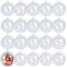 Bola de ornamento LYLYFAN de plástico transparente preenchível de 80 mm (pacote com 20)