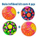 Bola De Vinil Inflável Kit com 4 Infantil Colorida Plástico