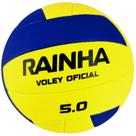 Bola de Vôlei 5.0 para Treinos Escolares Toque Macio em PVC Amarelo e Azul Rainha