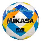 Bola de Vôlei de Praia Mikasa BV543-Y Branco, Amarelo e Azul Bola de Vôlei de Praia Mikasa BV543-Y Branco, Amarelo e Azul