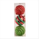 Bola Decoração Natalina Vermelha e Verde Luxuosa 8cm 3un