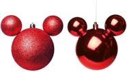 Bola Enfeite Mickey Decoração Natal 6 Unid 6cm