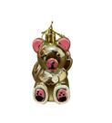 Bola Natal Formato Urso Dourado -Kit 4 Unidades Decoração