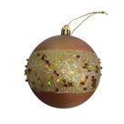 Bola Natal Fosca Ouro Velho c/ Faixa Dourada 8cm