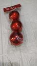 Bola natal metalizada c /3 und (vermelho)