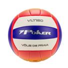 Bola Poker Vôlei Praia 5860 Training PU Azul Laranja
