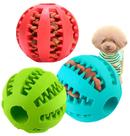 Bola Pra Cachorro Porta Petisco Brinquedo Pet Kit 3 Bolinhas Cor Sortidas Média - 6cm