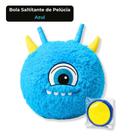 Bola Pula Infantil Saltitante de Pelúcia Malucos Azul 45cm Inflável com Bomba até 60kg
