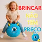Bola Saltitante de Pelúcia com Bomba de Ar Divertida Macia Brinquedo Infantil Criativo Decorativo Criança Pequena Pular