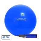 Bola Suiça para Pilates 65cm Azul com Bomba de Inflar - LiveUp Bola Suiça para Pilates 65cm Azul com Bomba de Inflar - LiveUp