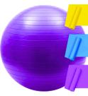 Bola Suiça Pilates Fisio 65cm + 3 Faixa Elástica Thera Band