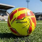 Bola uhlsport Society Low Kick Amarelo e Vermelho