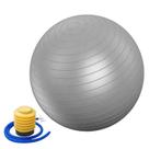 Bola Yoga Pilates Fitness Suíça 60 cm Cinza com Bomba CBRN16129
