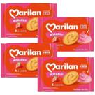 Bolacha com Recheio Cremoso Morango Kit com 4 Pacotes 216g