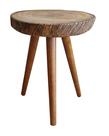 Bolacha De Madeira Rústica 42cm Tronco 3 Pés Palito Chapa Inclinada