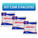 Bolas de Algodão Apolo 100g Kit com 3 Pacotes Ideal para Limpeza de Pele, Remoção de Maquiagem, Cuidados com Bebe
