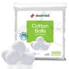 Bolas de algodão Dealmed 1000 ct. para rosto, maquiagem e usos médicos
