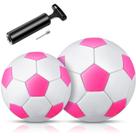 Bolas de futebol Deekin, 2 peças com bomba, tamanho 2 e 3, rosa e branca Bolas de futebol Deekin, 2 peças com bomba, tamanho 2 e 3, rosa e branca