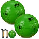 Bolas de futebol verdes Shappy, 2 peças, tamanho 5, com bomba e bolsa de malha Bolas de futebol verdes Shappy, 2 peças, tamanho 5, com bomba e bolsa de malha