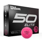 Bolas de golfe Wilson Fifty Elite, pacote com 12, rosa