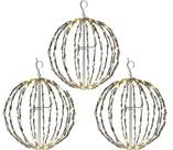 Bolas de luz de Natal LED Elf Logic, pacote com 3 cm, branco quente