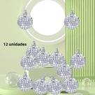 Bolas De Luz Disco Mini Espelhadas Prateadas 12 Peças Pingentes De Vidro Para Árvore De Natal 3cm