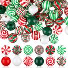 Bolas de Madera Giegxin de Bastón de Caramelo Navideño 180 piezas de 1.6 cm
