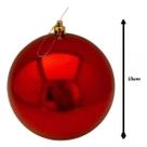Bolas de Natal Grande 15cm Vermelha Brilhante Luxo 4 unid