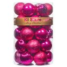 Bolas de Natal KI Store Hot Pink 34 unidades de 6 cm com ganchos