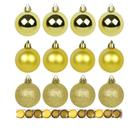 Bolas De Natal Mista 8cm 6 Unidades Vermelha Dourada Prata