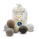 Bolas de secagem de lã Friendsheep, pacote com 6, XL Organic Premium Brown