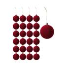 Bolas Decorativas De Natal Em Veludo Vermelho Vinho Vintage 6cm 12/24 Peças Decorações Penduradas