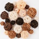 Bolas decorativas GuassLee Wicker Rattan, enchedoras de vasos, 24 unidades