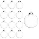Bolas preenchíveis de plástico transparente com ornamento de 60 mm, faça você mesmo, 12 unidades