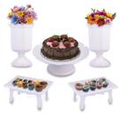 Boleira 23cm + Vaso Grego + Mesinha - Mesa Decorada