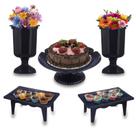 Boleira 23cm + Vaso Grego + Mesinha - Mesa Decorada Boleira 23cm + Vaso Grego + Mesinha - Mesa Decorada