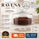 Boleira 28cm Com Pé e Tampa De Vidro Transparente Ravena Porta Bolo Torta Festa Boleira 28cm Com Pé e Tampa De Vidro Transparente Ravena Porta Bolo Torta Festa