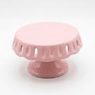 Boleira de Cerâmica com Babados: Charme Romântico e Design Moderno para sua Mesa (16,5cm) cor:rosa