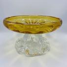 Boleira de Cristal Murano Âmbar 28x28x16cm Boleira de Cristal Murano Âmbar 28x28x16cm