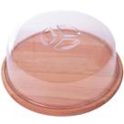Boleira de Madeira com Tampa Acrílica 31cm Essence Suporte para Bolos Redondos Boleira de Madeira com Tampa Acrílica 31cm Essence Suporte para Bolos Redondos