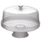 Boleira de Plástico Com Pé Cristal Glamour Incolor Plasutil ref.14200