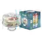 Boleira de Vidro com Pé e Tampa Bico de Jaca Vitazza Prato 28cm para Bolo, Doce, Sobremesa, Decoração, Organização, Mesa Posta Elegante e Sustentável