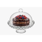 Boleira de Vidro com Pé Pétalas Transparente Porta Bolo Petalas De Jasmin 24CM