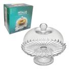 Boleira De Vidro Com Pe Tampa Petalas De Jasmin 23x24 Cm 3206301932