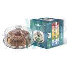 Boleira de Vidro com Tampa Vitazza Prato 28cm para Bolo, Doce, Sobremesa, Decoração, Organização, Mesa Posta Elegante e Sustentável