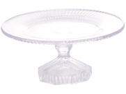 Boleira de Vidro Prato Porta Bolo Com Pé Cristal Renaissance 22cm Lyor