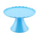Boleira Doceira Plástico Com Pé Azul Bebê 20cm Festa Babado Boleira Doceira Plástico Com Pé Azul Bebê 20cm Festa Babado
