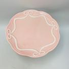 Boleira Laço em Cerâmica Rosa 12cm