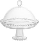 Boleira Prato de Cristal com Pé e Tampa Pearl 20cm x 18cm Wolff